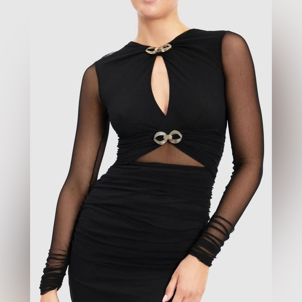 Rebecca Vallance Raphael Keyhole Midi Dress NWT